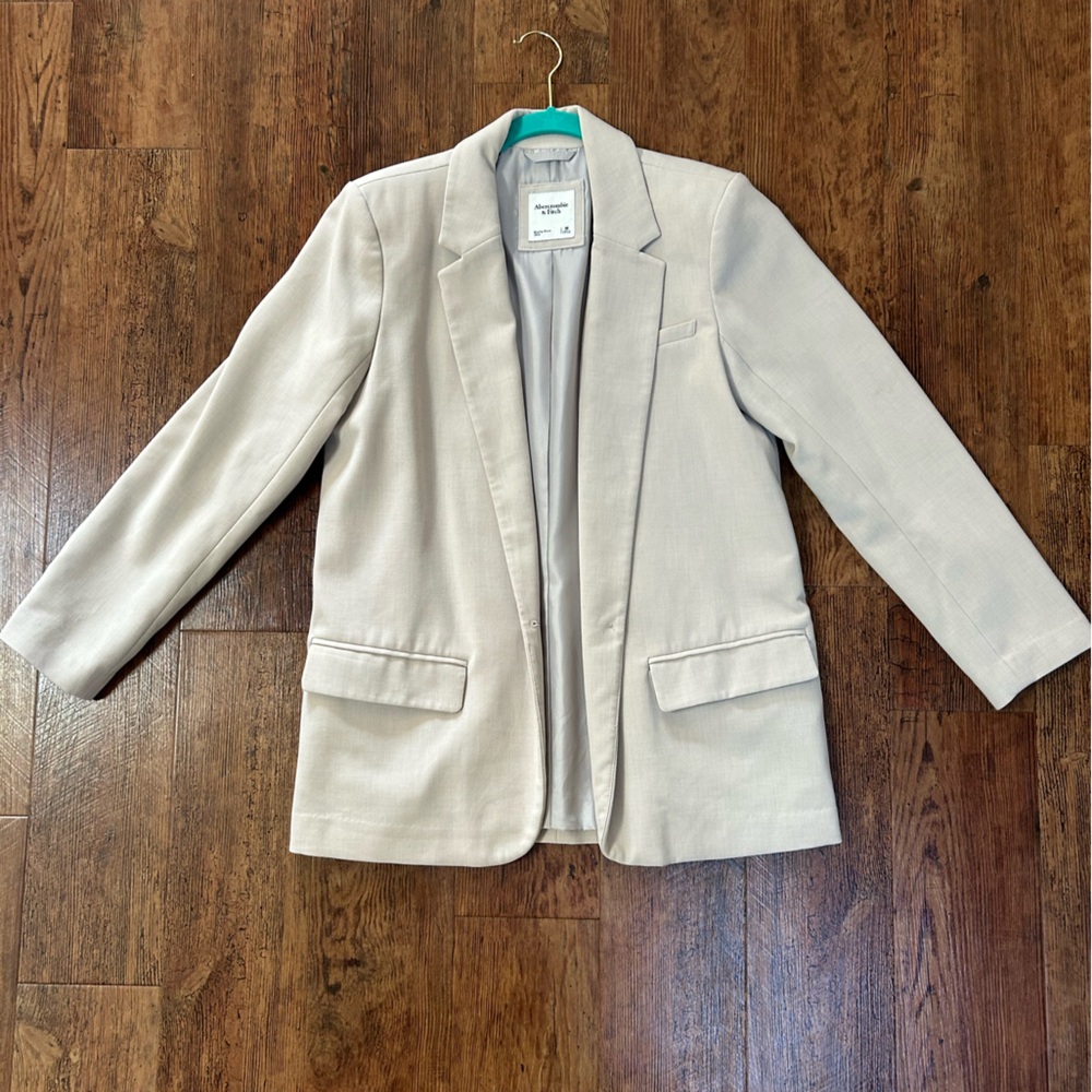 Abercrombie & Fitch Relaxed Cream Blazer Suit Jacket Size Medium